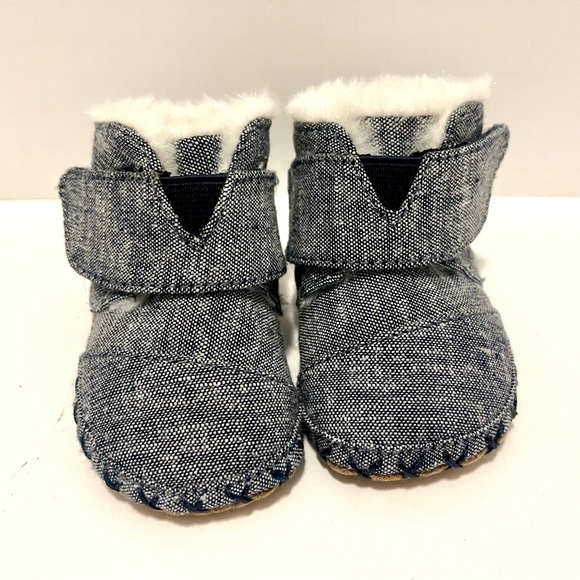 Toms Denim Baby Booties - Picture 1 of 3